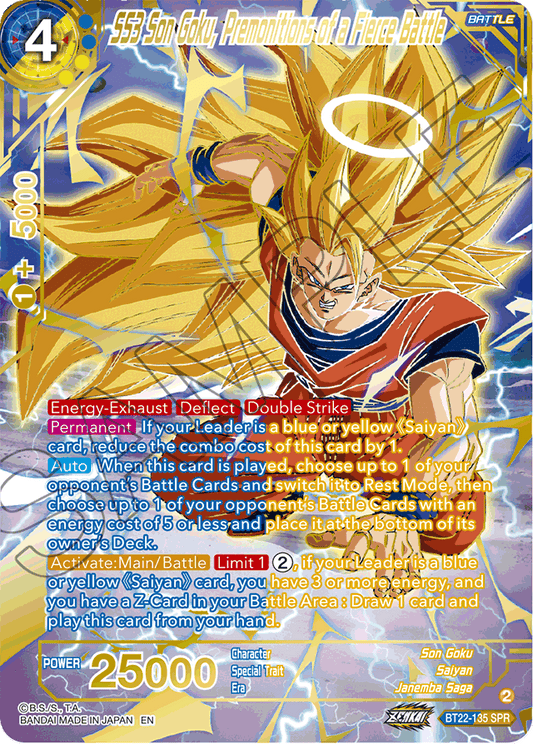 SS3 Son Goku, Premonitions of a Fierce Battle (SPR) - Critical Blow - Special Rare - BT22-135