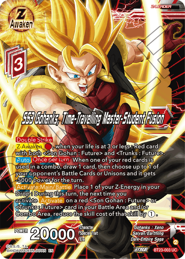 SS3 Gohanks, Time-Traveling Master-Student Fusion - Perfect Combination - Uncommon - BT23-003