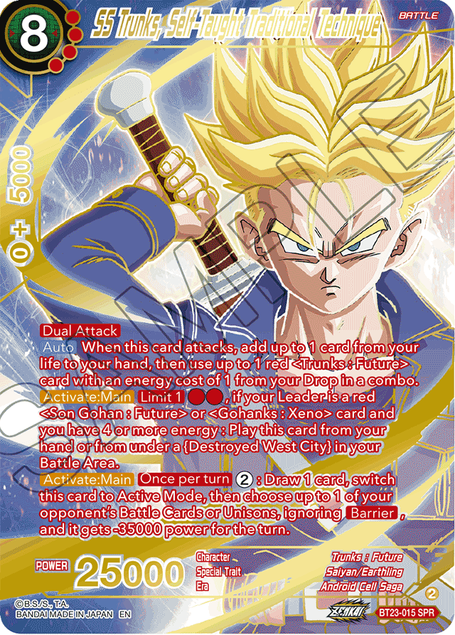 SS Trunks, Self-Taught Traditional Technique (SPR) - Perfect Combination - Special Rare - BT23-015