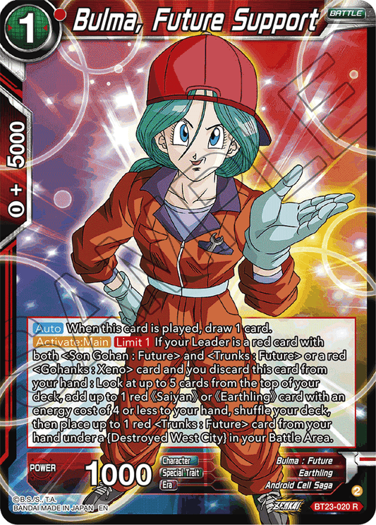 Bulma, Future Support - Perfect Combination - Rare - BT23-020