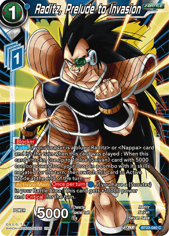 Raditz, Prelude to Invasion - Perfect Combination - Common - BT23-040