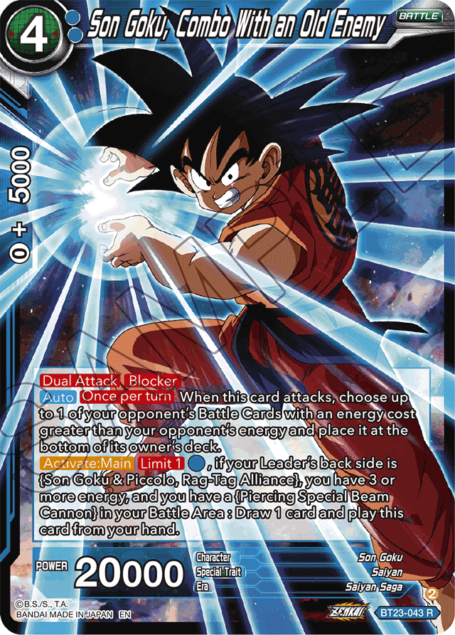 Son Goku, Combo With an Old Enemy - Perfect Combination - Rare - BT23-043