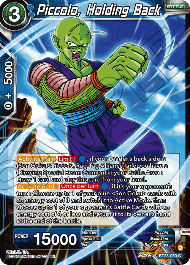 Piccolo, Holding Back - Perfect Combination - Common - BT23-050