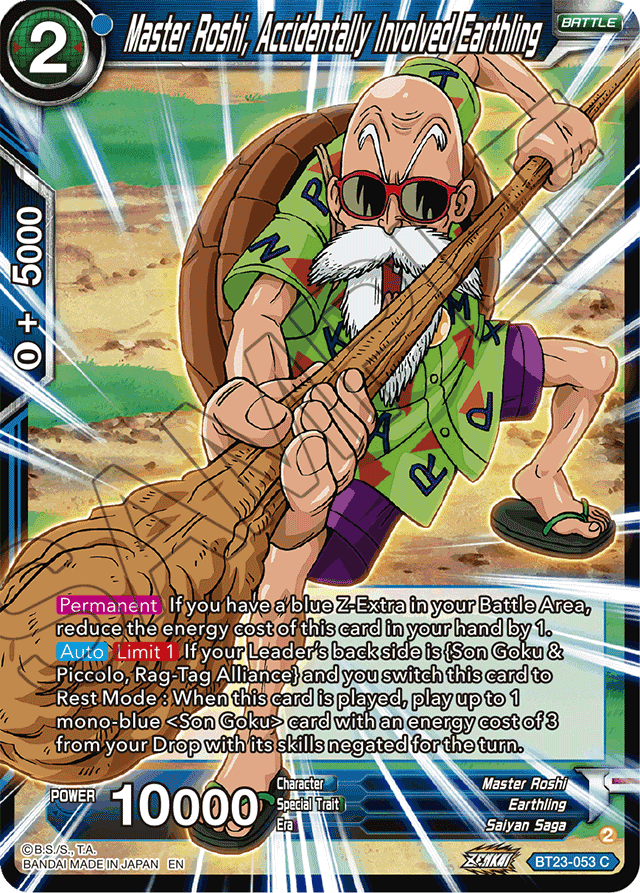 Master Roshi, Accidentally Involved Earthling - Perfect Combination - Common - BT23-053