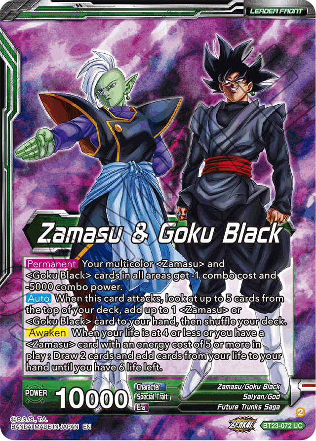 Zamasu & Goku Black // Zamasu & SS Rose Goku Black, Humanity's Destruction - Perfect Combination - Uncommon - BT23-072