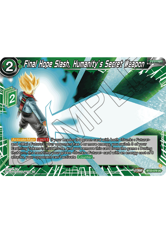 Final Hope Slash, Humanity's Secret Weapon - Perfect Combination - Uncommon - BT23-076