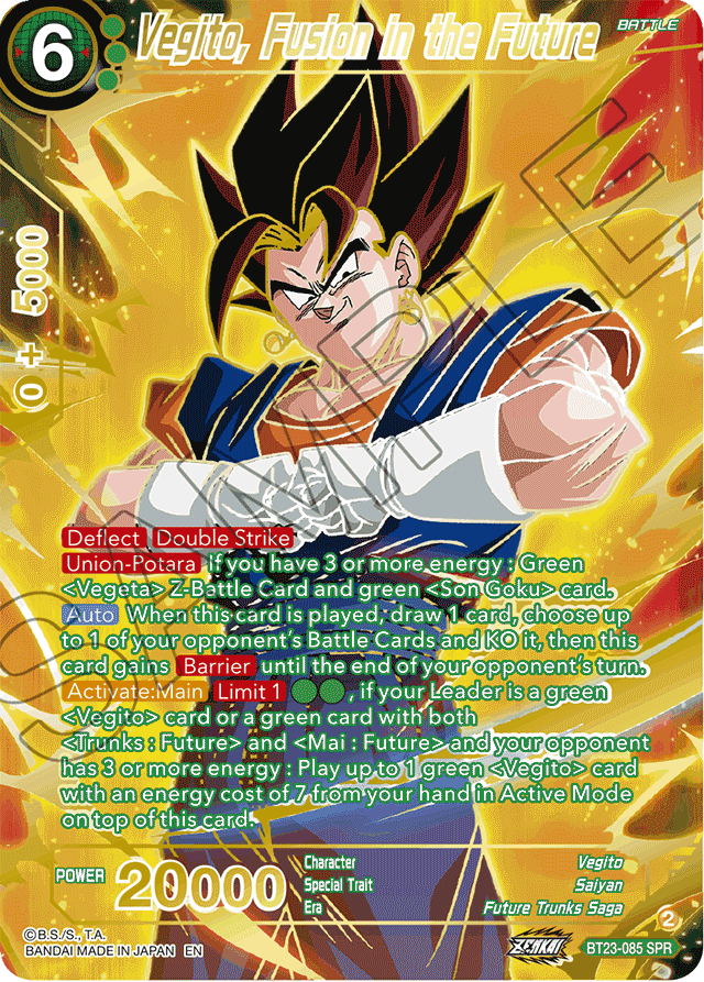 Vegito, Fusion in the Future (SPR) - Perfect Combination - Special Rare - BT23-085