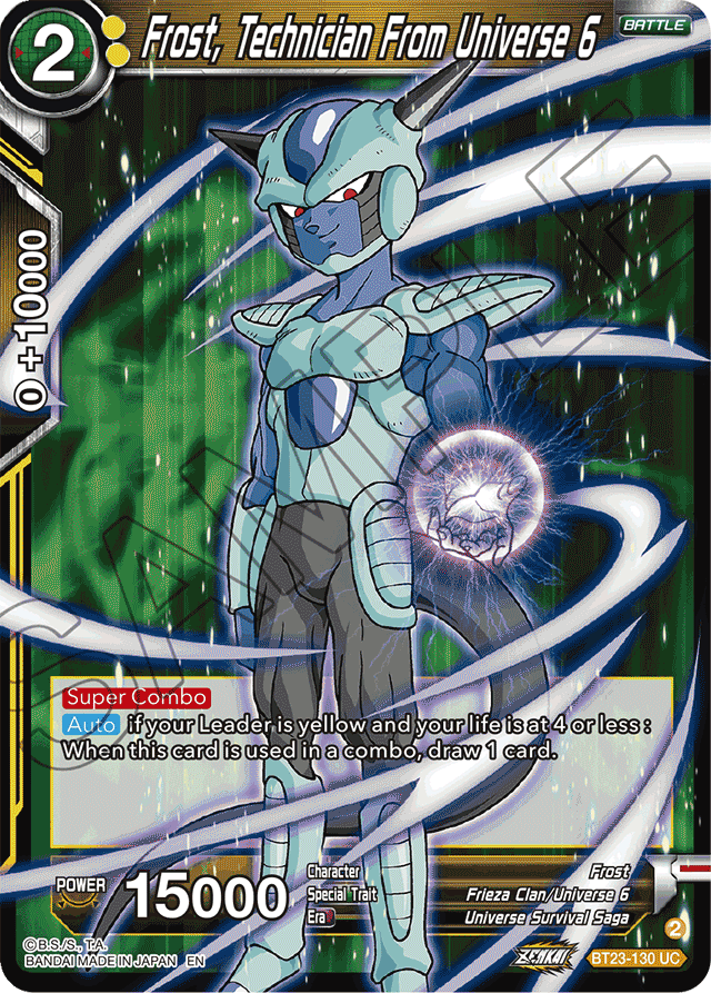 Frost, Technician From Universe 6 - Perfect Combination - Uncommon - BT23-130