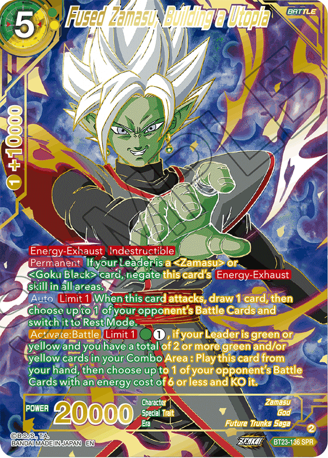 Fused Zamasu, Building a Utopia (SPR) - Perfect Combination - Special Rare - BT23-136