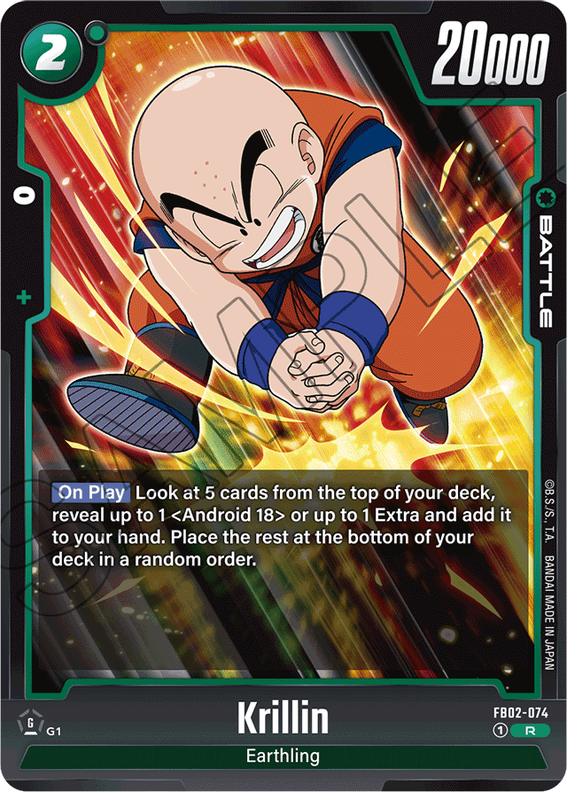 Krillin - FB02-074 - Blazing Aura - Rare - FB02-074