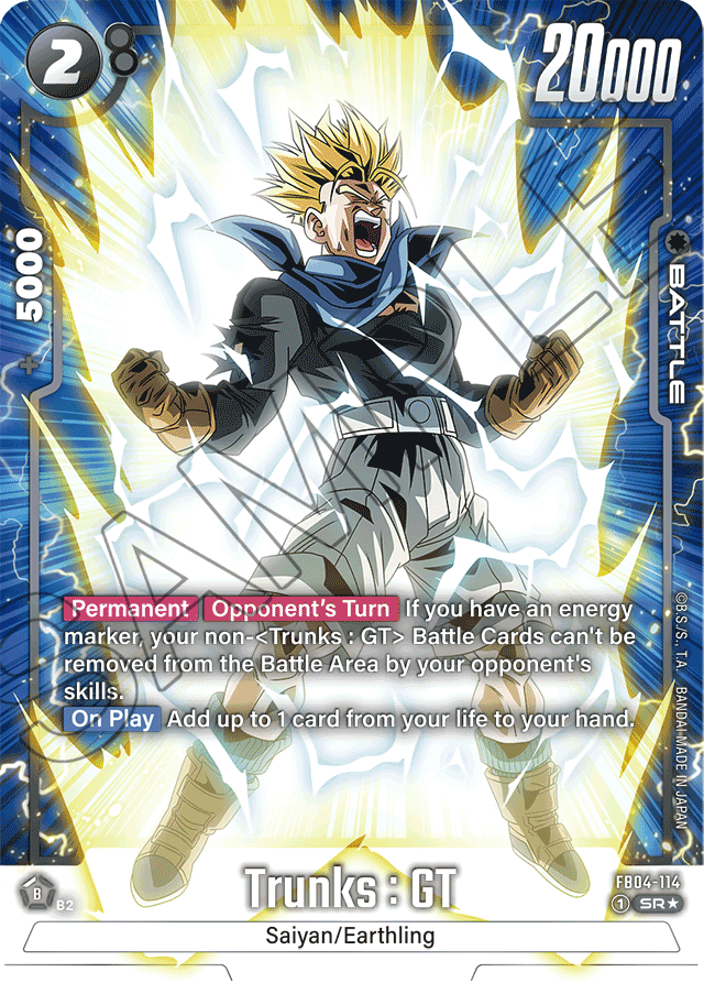 Trunks : GT- FB04-114 (Alternate Art) - Ultra Limit - Super Rare - FB04-114