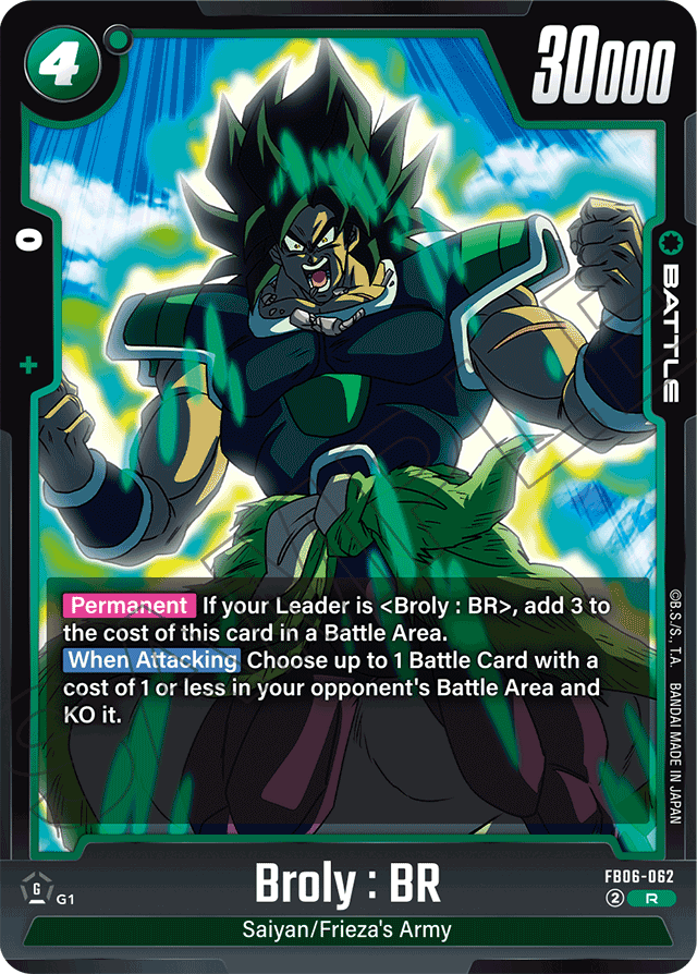 Broly : BR - FB06-062 - Rivals Clash - Rare - FB06-062