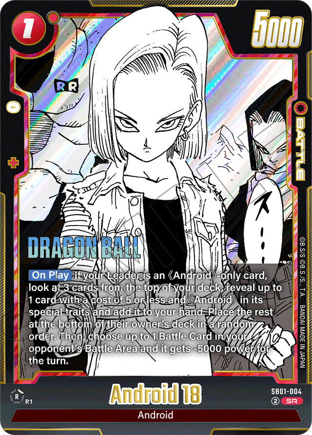 Android 18 - SB01-004 - Manga Booster 01 - Super Rare - SB01-004