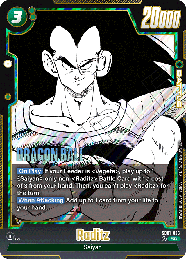 Raditz - SB01-026 - Manga Booster 01 - Super Rare - SB01-026