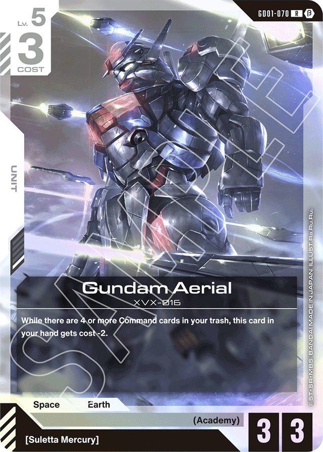 Gundam Aerial - Edition Beta - Rare - GD01-070