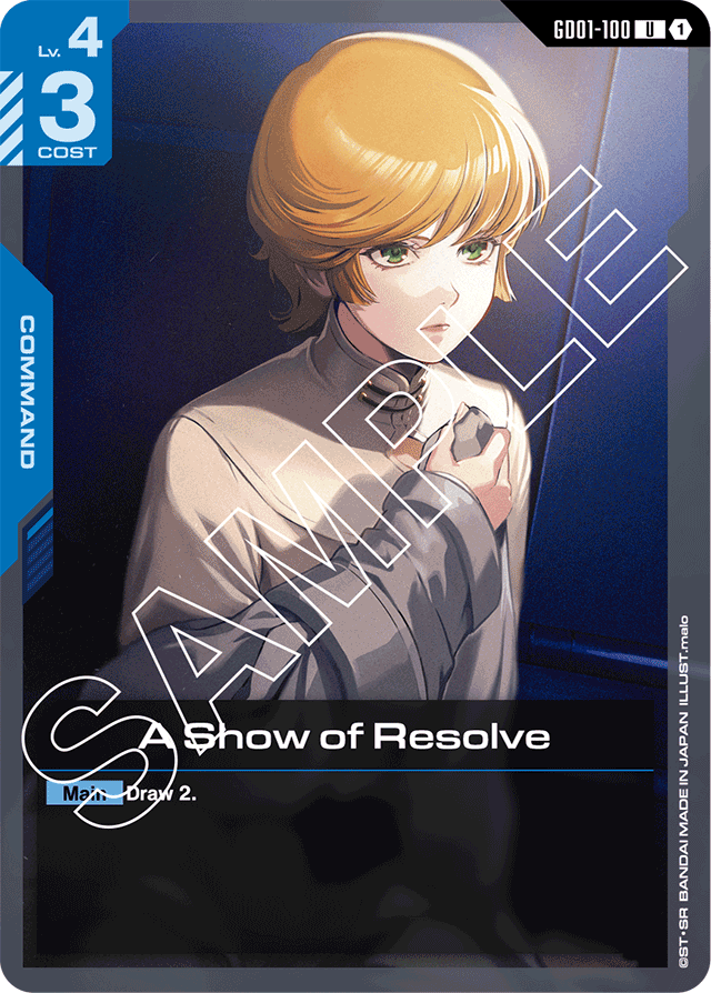 A Show of Resolve - Newtype Rising - Uncommon - GD01-100