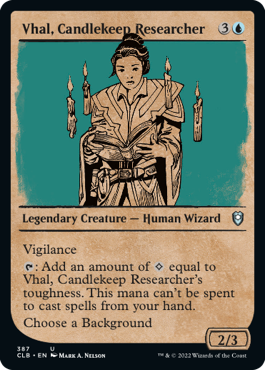 Vhal, Candlekeep Researcher (Showcase) - Commander Legends: Battle for Baldur's Gate - U - 387