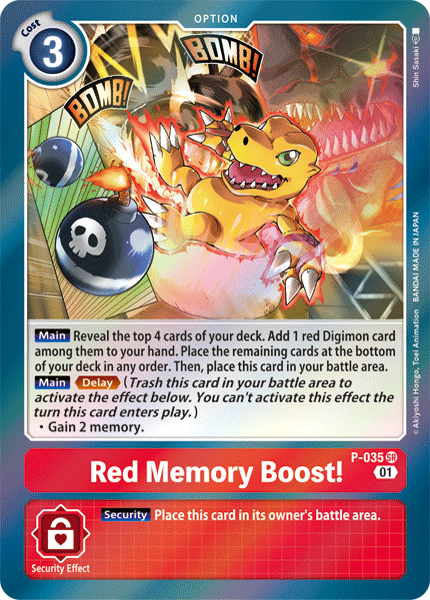 Red Memory Boost! - Digimon Promotion Cards - Super Rare - P-035 SR