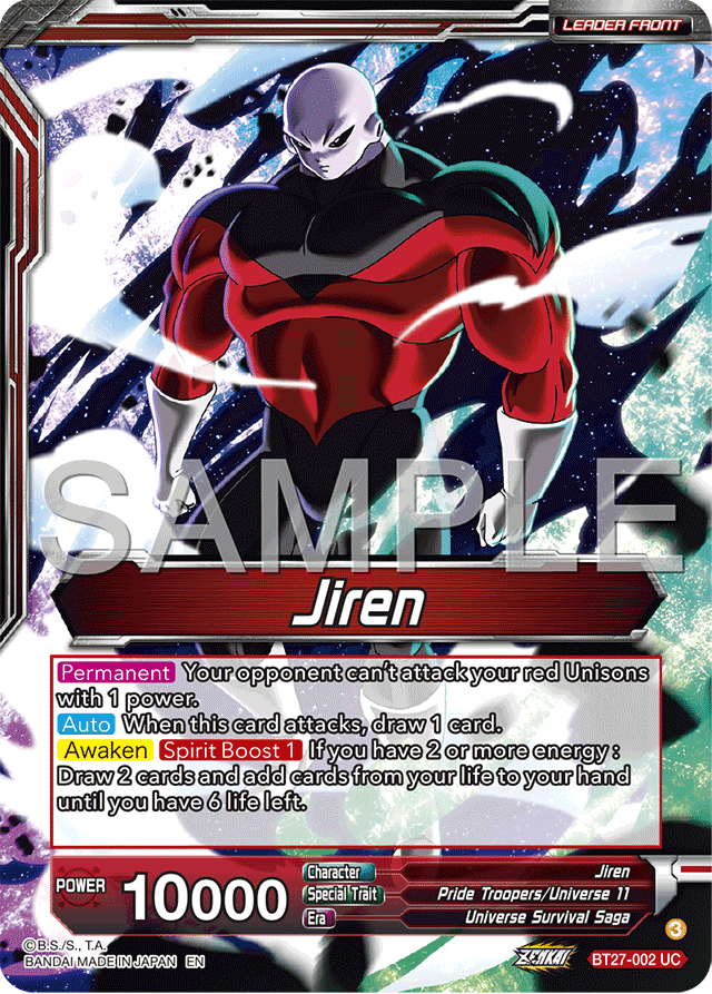 Jiren // Jiren, Warrior Standing Up for Justice - History of Z - Uncommon - BT27-002