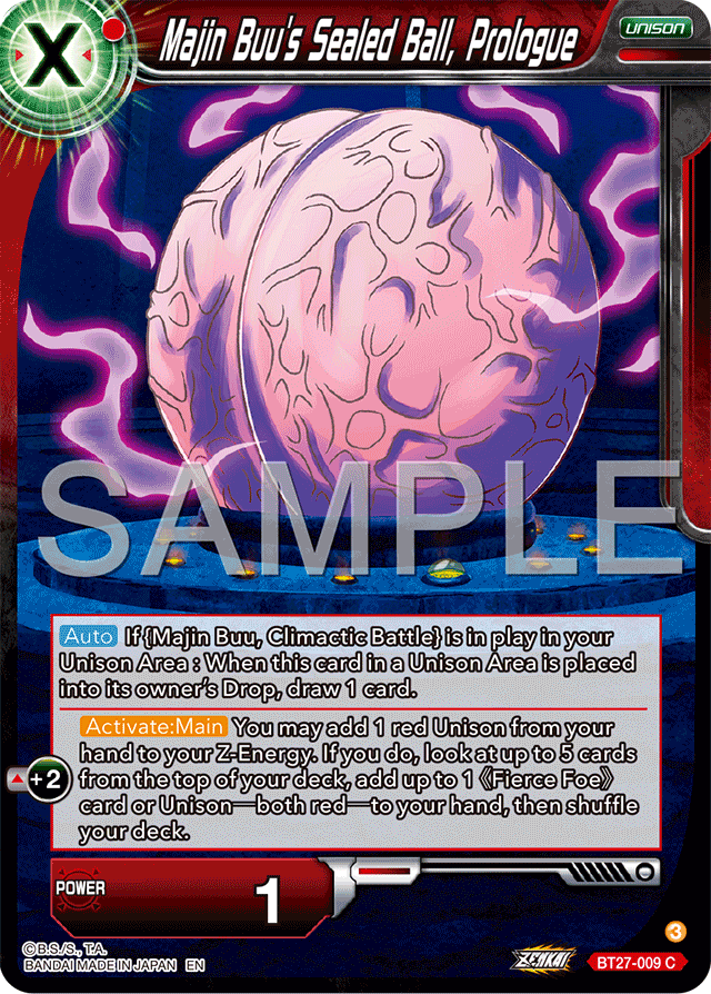 Majin Buu's Sealed Ball, Prologue - History of Z - Common - BT27-009