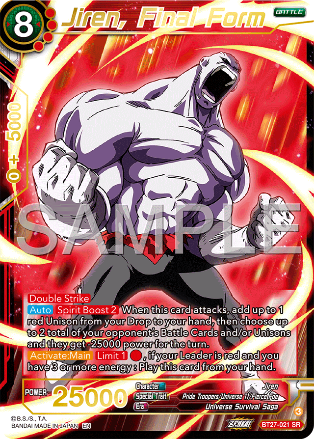 Jiren, Final Form - History of Z - Super Rare - BT27-021