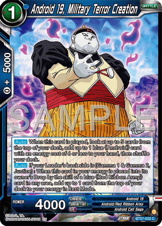 Android 19, Military Tenor Creation - History of Z - Common - BT27-032