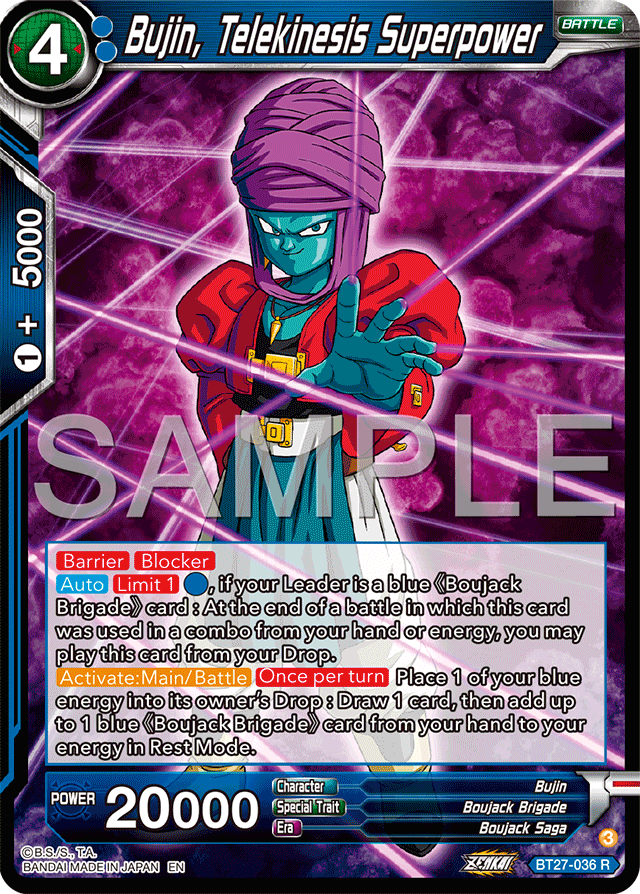 Bujin, Telekinesis Superpower - History of Z - Rare - BT27-036