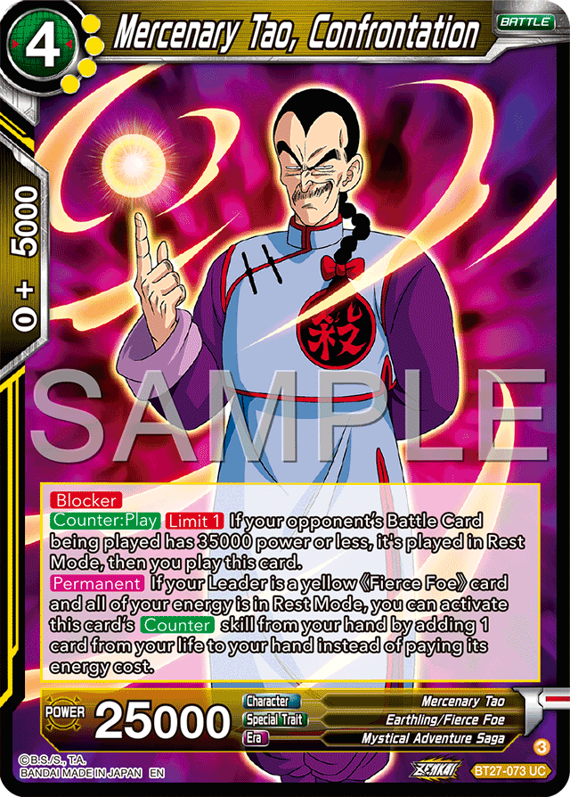 Mercenary Tao, Confrontation - History of Z - Uncommon - BT27-073