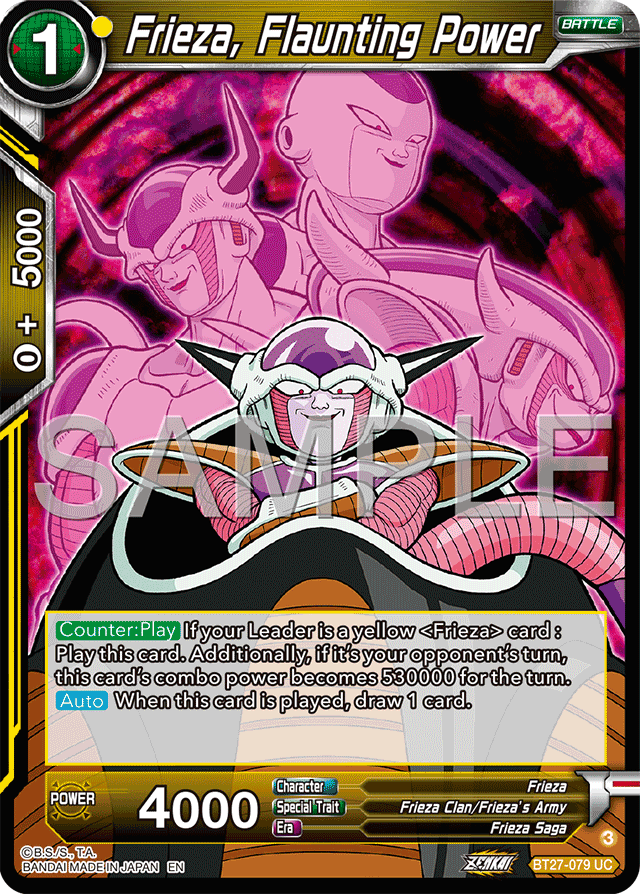 Frieza, Flaunting Power - History of Z - Uncommon - BT27-079