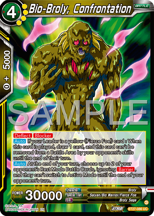 Bio-Broly, Confrontation - History of Z - Uncommon - BT27-086