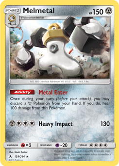 Melmetal - SM - Unbroken Bonds - Holo Rare - 129