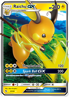 Raichu GX - Hidden Fates - Ultra Rare - 20/68