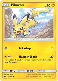 Pikachu - SM - Burning Shadows - Common - 40