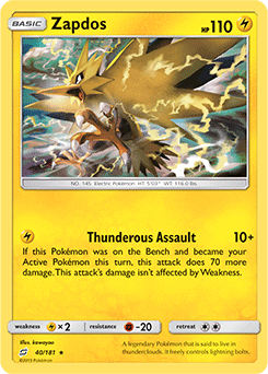 Zapdos - SM - Team Up - Holo Rare - 40