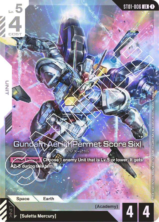 Gundam Aerial (Permet Score Six) - Starter Deck 01: Heroic Beginnings - Legend Rare - ST01-006