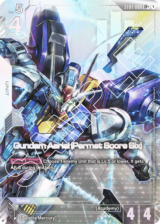 Gundam Aerial (Permet Score Six) (LR+) - Starter Deck 01: Heroic Beginnings - LR+ - ST01-006