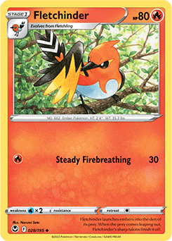 Fletchinder - SWSH12: Silver Tempest - Uncommon - 028/195