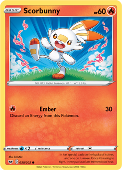 Scorbunny (030) - SWSH01: Sword & Shield Base Set - Common - 030/202