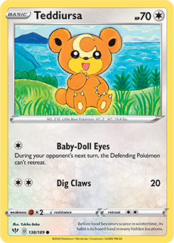 Teddiursa - SWSH03: Darkness Ablaze - Common - 138/189