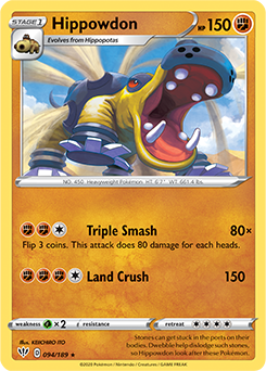 Hippowdon - SWSH03: Darkness Ablaze - Rare - 094/189