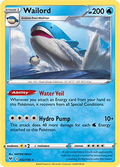 Wailord - SWSH04: Vivid Voltage - Holo Rare - 032/185