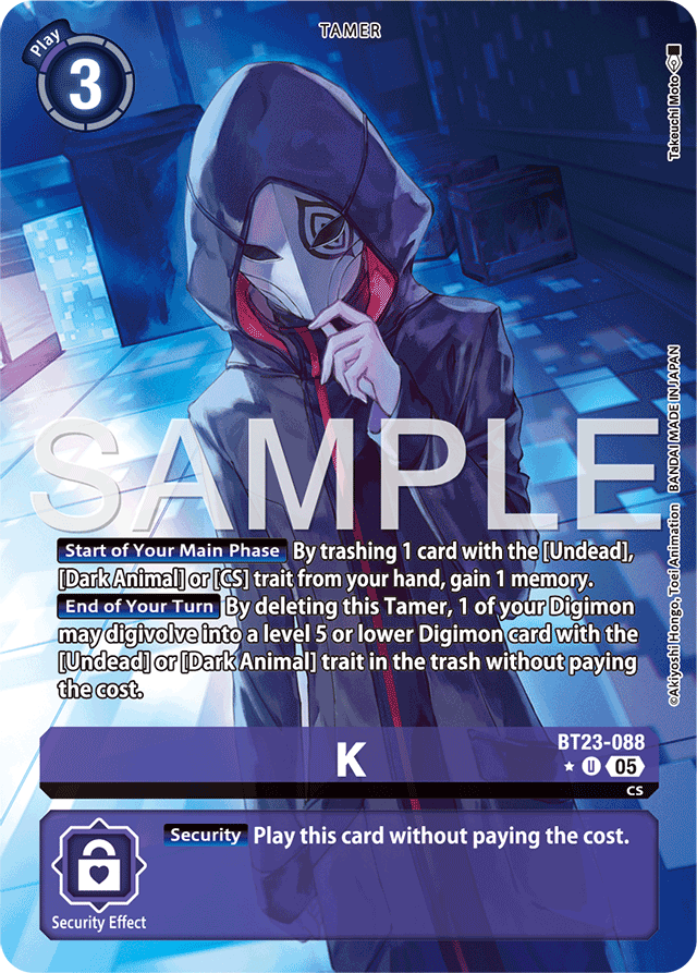K (Alternate Art) - Hackers' Slumber - Uncommon - BT23-088 U
