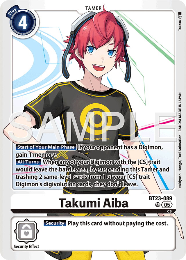 Takumi Aiba - Hackers' Slumber - Super Rare - BT23-089