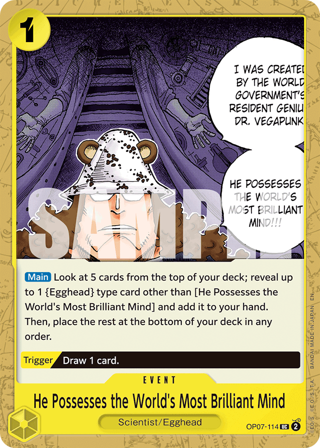 He Possesses the World's Most Brilliant Mind (Pirate Foil) - Premium Booster -The Best- Vol. 2 - UC - OP07-114