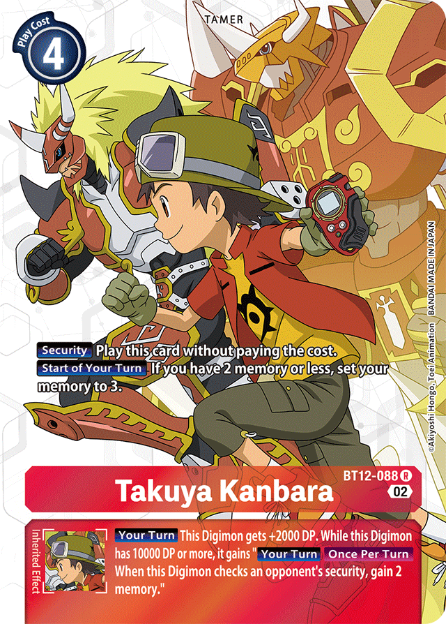 Takuya Kanbara (Alternate Art) - Across Time - Rare - BT12-088 R