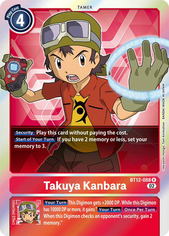 Takuya Kanbara - Across Time - Rare - BT12-088 R
