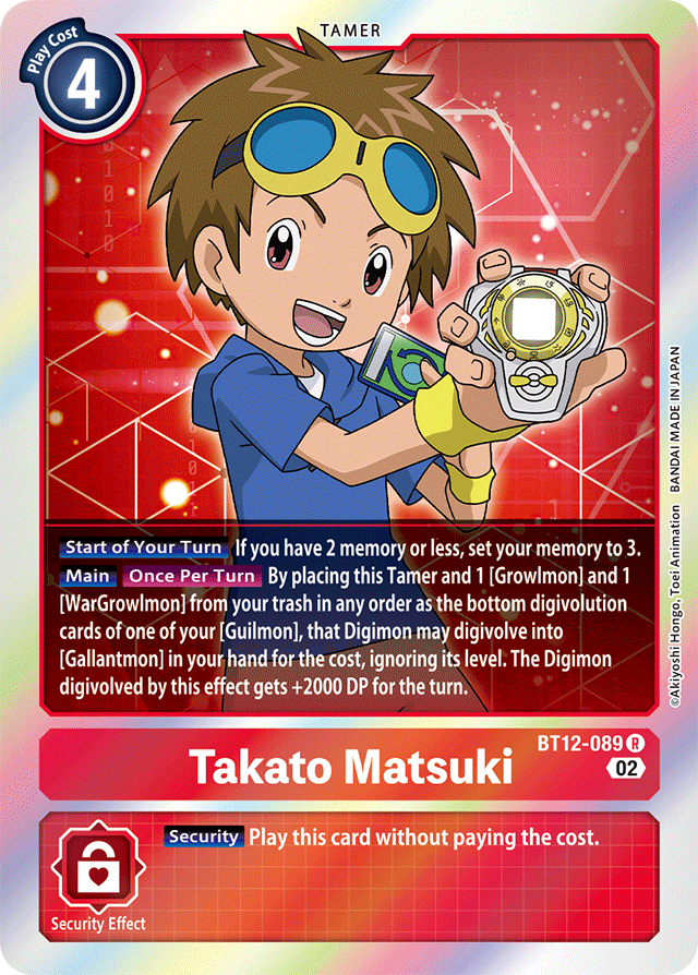 Takato Matsuki - Across Time - Rare - BT12-089 R