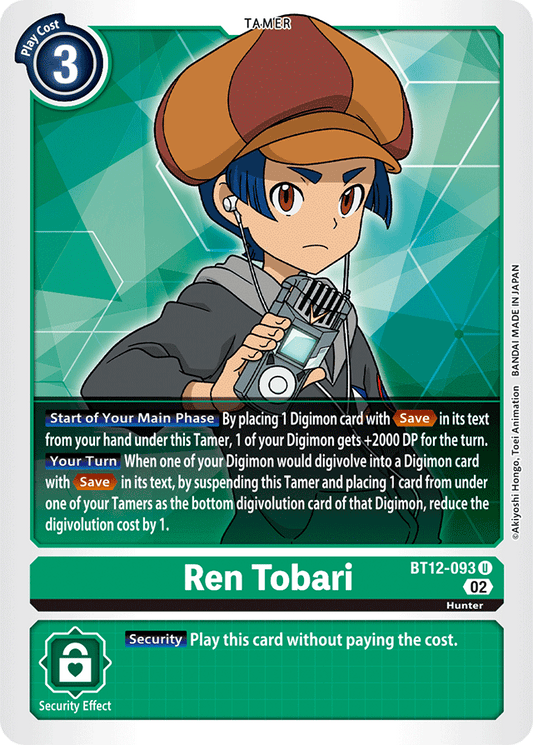 Ren Tobari - Across Time - Uncommon - BT12-093 U