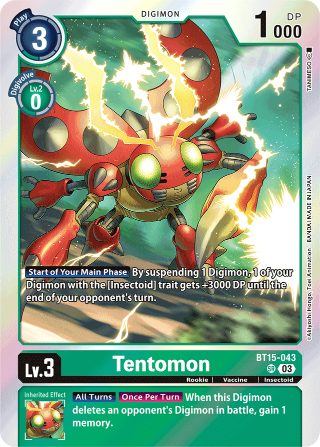 Tentomon - Exceed Apocalypse - Super Rare - BT15-043 SR