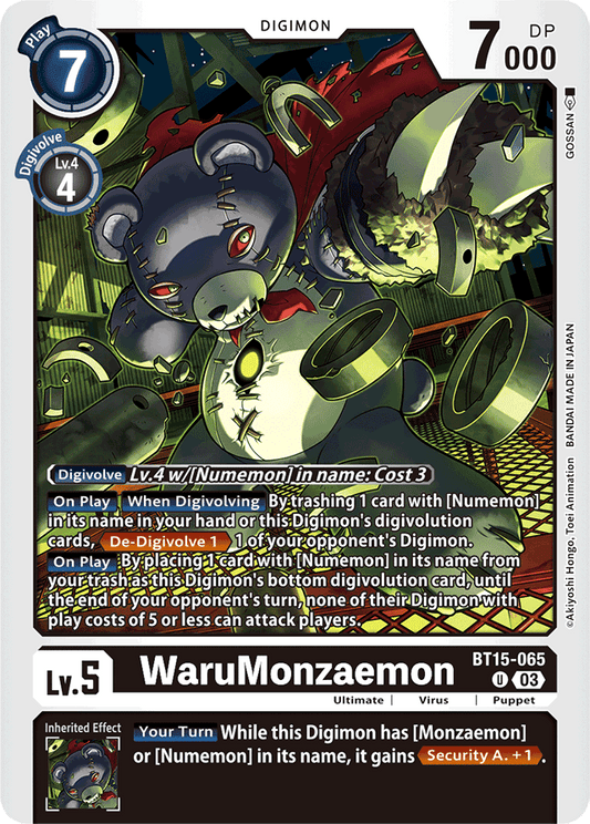 WaruMonzaemon - Exceed Apocalypse - Uncommon - BT15-065 U